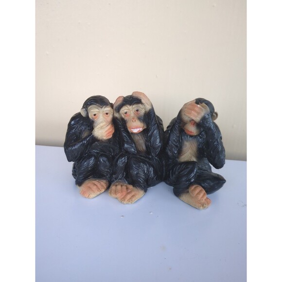 Vintage‎ Resin Made  3 Monkeys - Picture 3 of 12
